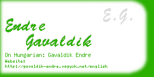 endre gavaldik business card